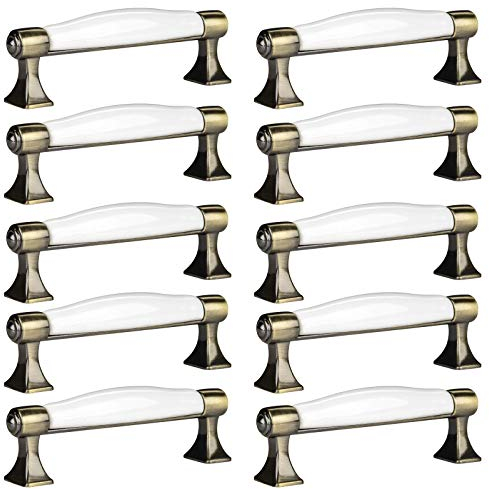 SO-TECH® 10er SET Schrankgriff MARIE Stilgriffe Altmessingoptik BA 96 mm
