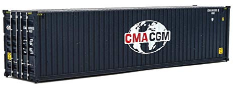 Walthers SceneMaster HO Scale Model of CMA-CGM (Blue, White, Red) 40' Hi Cube Corrugated Side Container (949-8260)