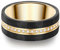 Tresor 1934 Damen-Ring Edelstahl gelbvergoldet Zirkonia weiß Brillantschliff - Edelstahlring vergoldet Carbon Verlobunsgring mit Carbon Ring mit Brillantschliff