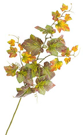 artplants.de Branche de Vigne Artificielle Noah, Vert-Rouge, 75cm - Branche de Vigne décorative