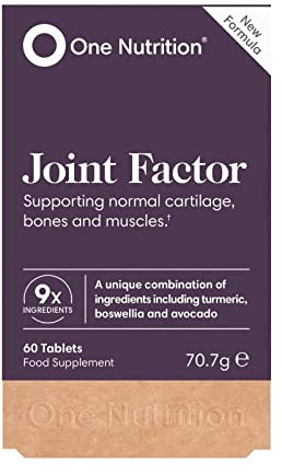 One Nutrition Joint Factor – Support for Cartilage, Bones & Muscles – 9X Unique Ingredients Including Turmeric, Boswelia, ASU & Vitamin D3 – 60 Tablets