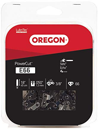 Oregon E66 PowerCut Sägekette, 45,7 cm | Vollmeißel PowerCut, Ersatz-Sägekette, passend für Stihl, Echo, Poulan, McCulloch und mehr
