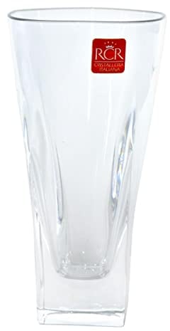 RCR Crystal 6 Piece Fusion Highball Glasses, Decorated - Modern Cut Glass Cocktail Glasses - 380ml