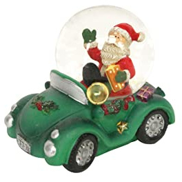 Gisela Graham Santa in a Car Fun Snow Globe