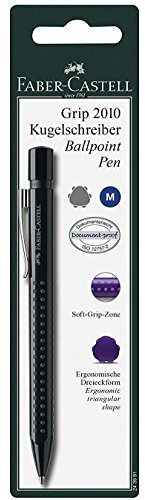 Faber Castell 243991 - Kugelschreiber GRIP 2010, farblich sortiert in schwarz, violett und hellgrün -keine Farbauswahl möglich-