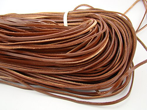 esnado Cordon de Cuir Plat carré 3 mm x 2 mm Marron 10 m Longueur au Choix