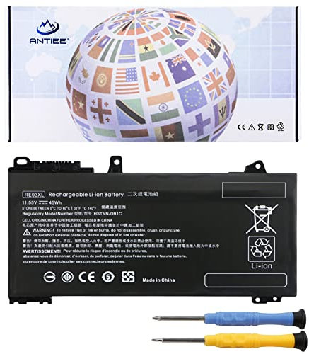 ANTIEE RE03XL Laptop Batteria Compatible with HP ProBook 430 440 445 450 455R G6 430 440 445 450 G7 ZHAN 66 Pro 13 G2 14 G3 15 G2 Series L32656-002 L32656-005 L32407-2C1 L32407-541