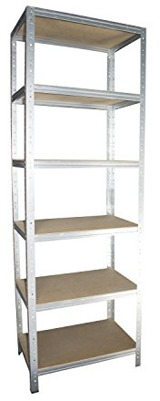 Shelf Creations BASIC Schwerlastregal 180x60x40cm verzinkt 6 Böden Steckregal Kellerregal Lagerregal Werkstattregal Archivregal Haushaltsregal Ordnerregal Metallregal Garagenregal Fachbodenregal
