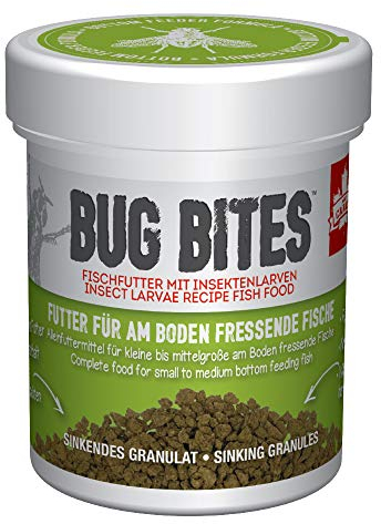 Fluval Bug Bites Fischfutter, mit Insektenlarven, für am Boden fressende Fische, sinkendes Granulat, 1,4-2mm, 45g