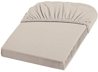 fleuresse Comfort Spannbettlaken (96% Baumwolle, 4% Elasthan), mit Rumdumgummizug, Ökotex Standard 100, für Matratzen bis 26 cm Höhe, 200/210/220 x 200/220x220 cm, Porzellan
