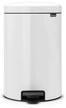 Brabantia 114243 Poubelle à pédale Newicon, 20L, Blanc
