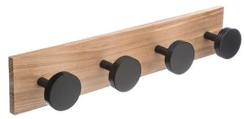 Five Simply Smart - Patère en Bois 4 Têtes 40cm Noir