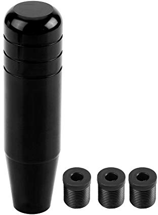 Fydun Perilla de cambio del coche, Universal de Aluminio Transmisión Manual del coche Perilla de cambio de marchas Manija Palanca de cambio 13cm Cubierta de la perilla de cambio Agarre (Negro)