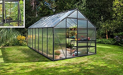 Vitavia Meridian 1 11500 HKP 6 mm, anthrazit Gewächshaus 2 Dachfenster 1 Seitenfenster