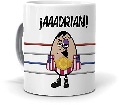 Taza Divertida Rocky Versión Huevo | Tazas Originales Con Mensaje Gracioso De Series Y Películas Para Regalar | Tazas Café, Desayuno Y Té | Regalo Navidad Y Amigo Invisible | Cerámica 350 ML