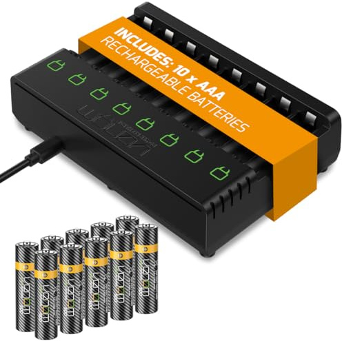 Venom Station de Chargement 8 Voies avec 10 Piles Rechargeables AAA 500 mAh