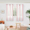 Deconovo Gardinen Transparent in Leinenoptik Streifenmuster, Gardinenschals Wohnzimmer Modern, Vorhänge halbtransparent Ösen, 183x140 cm(HöhexBreite), Rosa, 2er Set
