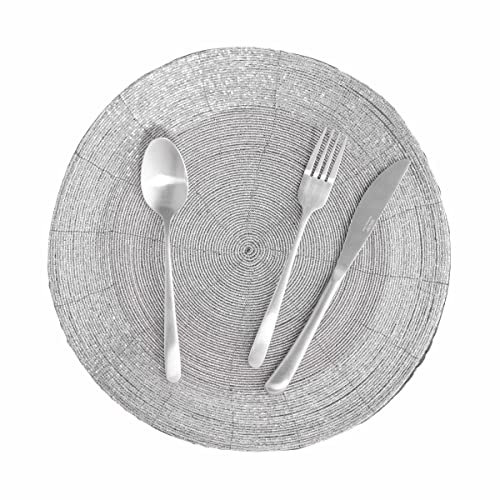 BUTLERS Platztset Perlen rund 35cmmit Glasperlen doppelseitig -Shine ON- Platzdeckchen abwaschbares Tischset für den gedeckten Tisch | Platzdeckchen schmutzabweisende Tischmatte