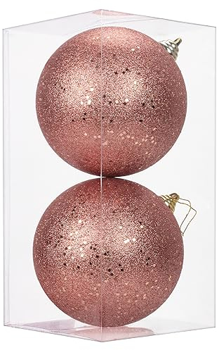 Ø 15CM Natale Baubles Plastica 2 Pezzi Grandi - Decorazione e Ornamenti per Albero di Natale