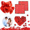 RANJIMA Décoration Romantique, Deco st Valentin Rouge, 1000 Pétale de Rose, 50 Bougies en Forme de Coeur, 10 Ballons Coeur Rouges pour Saint Valentin D'anniversaire Déco Fiançailles et Mariage
