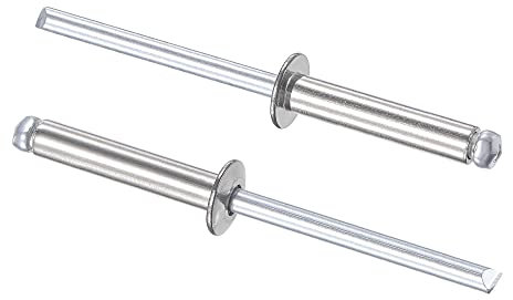 sourcing map Rivets Aveugles 304 Acier Inoxydable Rivets Traction Noyau Décoration Rivets 4mm Diamètre 20mm Prise Longueur Argenté 50Pcs