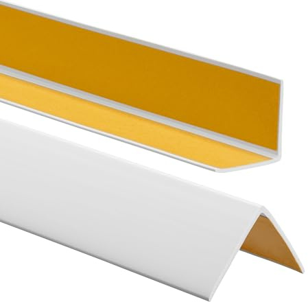 ProfiPVC Winkelprofil selbstklebend aus PVC 50x50mm 70cm Hellgrau | Kantenschutz, Kantenschutzprofil aus PVC-Gummi, elastischer Eckschutz, einfache Montage ohne Bohren
