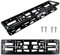 PAIR (2PCS) BLACK HINGED Car Registration License Number Plate Surround Holder for flat car bumpers and surfaces, caravans and trailers
