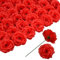 Eternal Blossom Rosenkopf Blumen mit Stiel, 50 rote künstliche Blumen, verwendet für Hochzeitsdekoration DIY handgefertigte Blumen Seide gefälschte Rose 3 Zoll und 6 Zoll Stiel