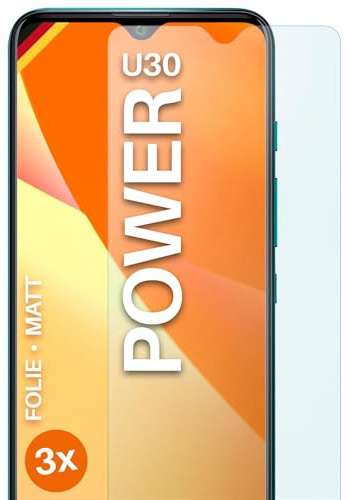 moex FlexProtect matte Schutzfolie für Wiko Power U30 Displayschutz Folie matt gegen Reflexionen, Anti Reflex Handyfolie mit Sonnenschutz, Kompatibel mit jeder Handyhülle, 3 Stück