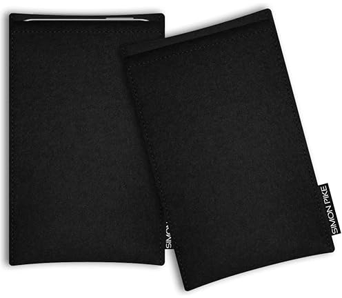 SimonPike Handyhülle passend für Apple iPhone 17 Pro Max | 16 Pro Max | 15/14/13 Pro Max (Gr. S) | Boston schwarz Filztasche aus Wollfilz Handy/Smartphone Tasche