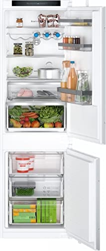 Bosch Home & Kitchen Appliances KIN86VSE0G Serie 4, Built-in fridge-freezer with NoFrost, VitaFresh XXL, EcoAirflow, LED Lights and High-stability door trays, 177.2 x 54.1 cm, sliding hinge, White