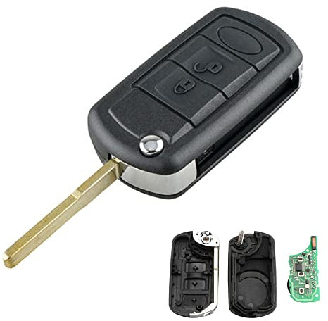 Heart Horse Key Fob Replacements for Land Rover Discovery 3 Range Rover Sport, 3 Buttons Flip Folding Remote Car Key Case with 433Mhz PCF7941 Chip, Discovery Remote Key Case, Range Rover Remote Key
