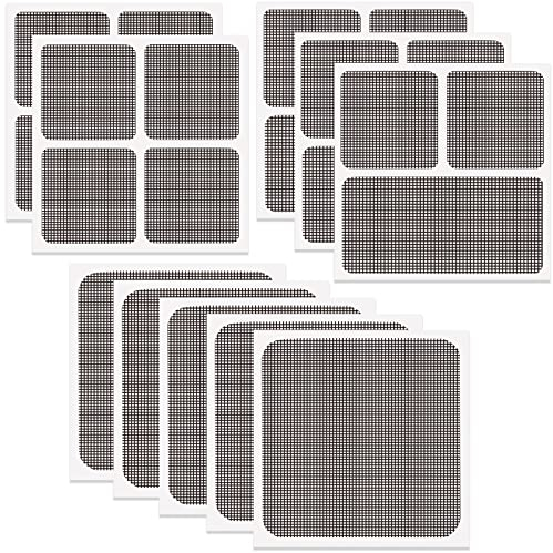 Fliegengitter Reparatur Set, 10pcs Stark Selbstklebend Glasfaser Reparatur, Insektenschutz Reparaturflicken, Reparaturpflaster Glasfaser Pflaster für Fenster Tür Loch von Fliegengitter(Schwarz)