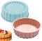 Lot de 2 moules à charlotte ronds en silicone anti-adhésif de 20,3 cm pour cheesecake, chocolat, brownie, tarte, tarte, flan, pain, fête d'anniversaire, outil de cuisson à faire soi-même (bleu + rose)
