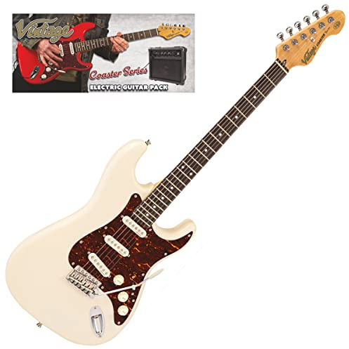VINTAGE V60 COASTER ELECTRIC GUITAR PACK - VINTAGE WHITE