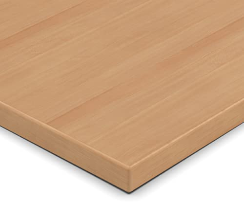 AUPROTEC 19mm Spanplatte Zuschnitt Weißbuche melaminharzbeschichtet Länge bis 200cm Dekorplatten Zuschnitte mit Umleimer Auswahl: 90 x 50 cm (ABS Kante komplett)
