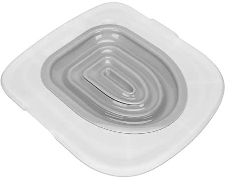 Toiletten-Trainer-Set für Katzen, wiederverwendbar, für Katzen, universell, umweltfreundlich, für Haustiere (weißes Tablett, 1 graue Innenhalterung)