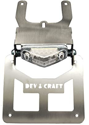 Faltbarer Kennzeichenhalter für Beta RR von 2012 bis 2020 Motorrad Motard Enduro mit weißem Strahler