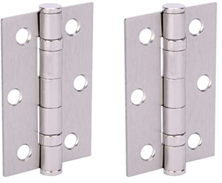HANDLEZONE® Door Hinges 1 Pair 76mm / 3 inch Ball Bearing, with Screws - Satin Nickel