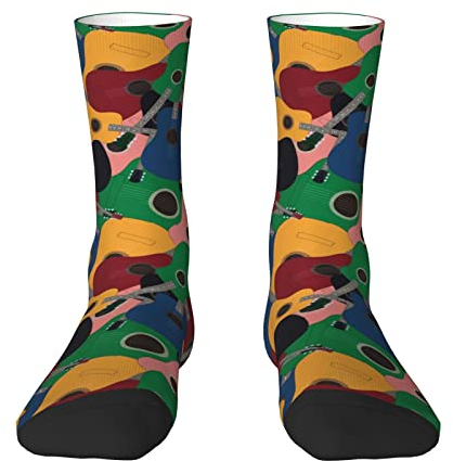 Gitarre Crew Socken Musik Socken Kleid Socken Gitarre Strümpfe Socken Neuheit Sportsocken Lange Socken, Gitarre 09, One size