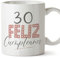 MUGFFINS Tazas 30 Cumpleaños - En Español - ¡Feliz Cumpleaños! Rosa - 11 oz / 330 ml - Regalo original y divertido
