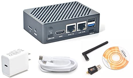 Nanopi R6C Open Source Mini Router mit PCle 2,5 Gbps Ethernet LPDDR4X 8 GB RAM 32 GB eMMC 6Tops NPU Rockchip RK3588S SoC für NAS IOT Smart Gateway Support Debian (mit PD Power & USB WiFi Adapter)