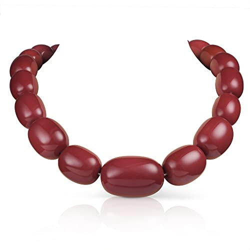 ZAVANA Große Statement-Halskette für Damen und Teenager-Mädchen, handgefertigte Boho Chic Chunky Halskette für Frauen, klobige kastanienbraune Kette, eleganter Bohemian Modeschmuck für Frauen