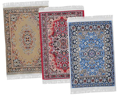 Mobestech 3pcs Doll House Rug Dollhouse Floor Mini Rug Dollhouse Floor Rug Dollhouse Miniature Rugs Dollhouse Decoration Miniature Carpet Decoration Mud Door Mat Furniture Turkey Child Cloth