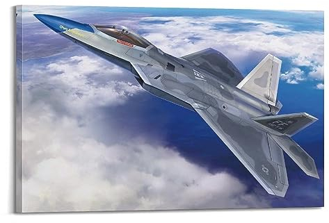 LADV Poster USAF F-22 Raptor Fighters, dekoratives Gemälde auf Leinwand, 50 x 75 cm