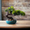 ZEN&TAO Realistischer Look, lebensechter künstlicher Kiefern-Bonsai-Baum in glasierter Beschichtung, Keramiktopf für Zuhause, Büro, Geschäftsdekoration (grüner Topf)