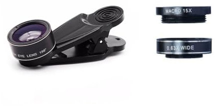 ulafbwur Kit d'objectifs de caméra macro grand angle 15x pour iPhone 198 degrés Fish Eye