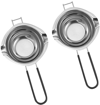 VINTORKY 2pcs Stainless Steel Melting Pot for Yorkie Chocolate Cheese Butter Baking Accessory