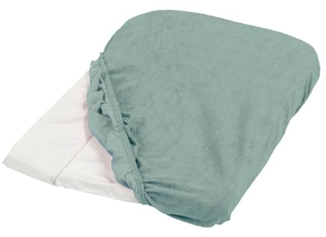 TINÉO – Set aus 2 Wickelauflagenbezügen – Schwammmaterial – elastische Ecken – Made in Europe – 75 x 50 cm (Salbeigrün)