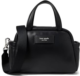 kate spade new york Women's Puffed Smooth Leather Satchel, Black, One Size